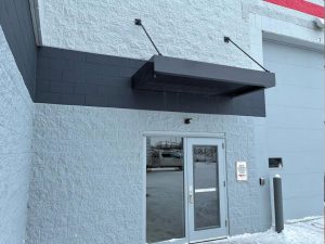 Commercial metal canopy installation in Minneapolis Minnesota