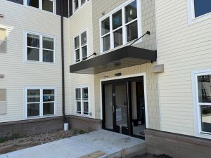 Commercial canopy installation by G&J Awning in the Twin Cities